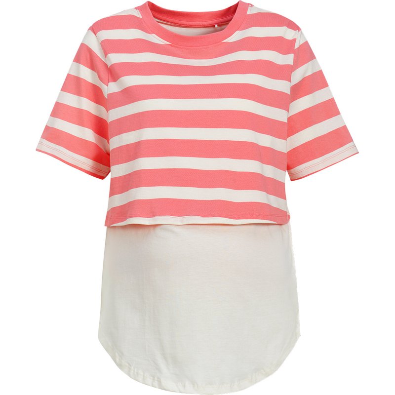Damen Umstands-T-Shirt im Ringel-Look