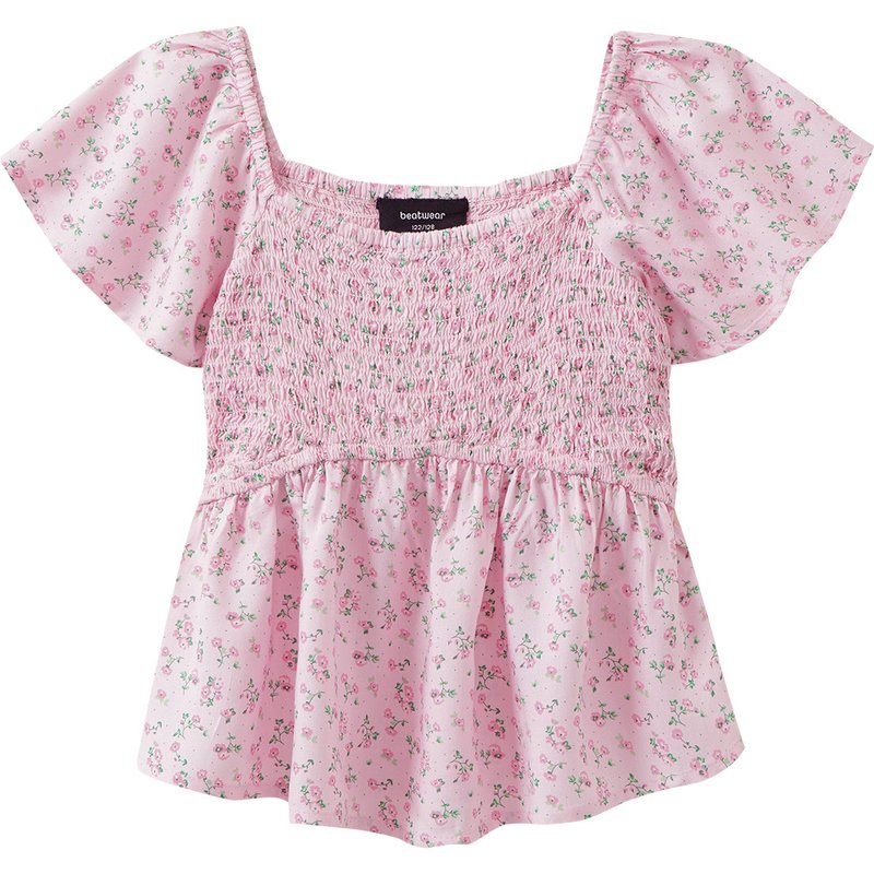 Mädchen Blusenshirt mit Blumen allover