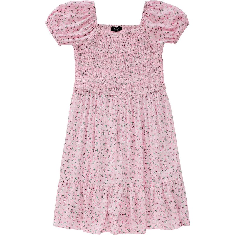 Mädchen Kleid mit Blumen allover