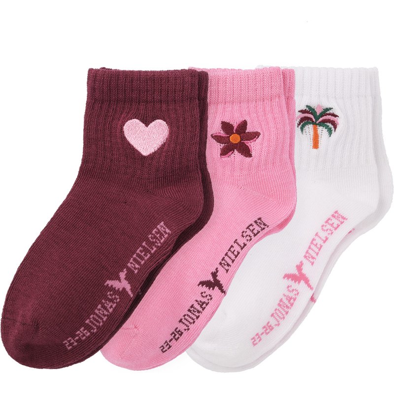 3 Paar Mädchen Socken mit Stickerei