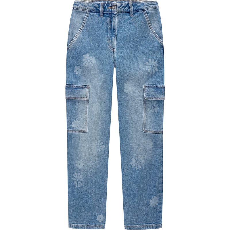 Mädchen Loose-Jeans im Cargo-Style