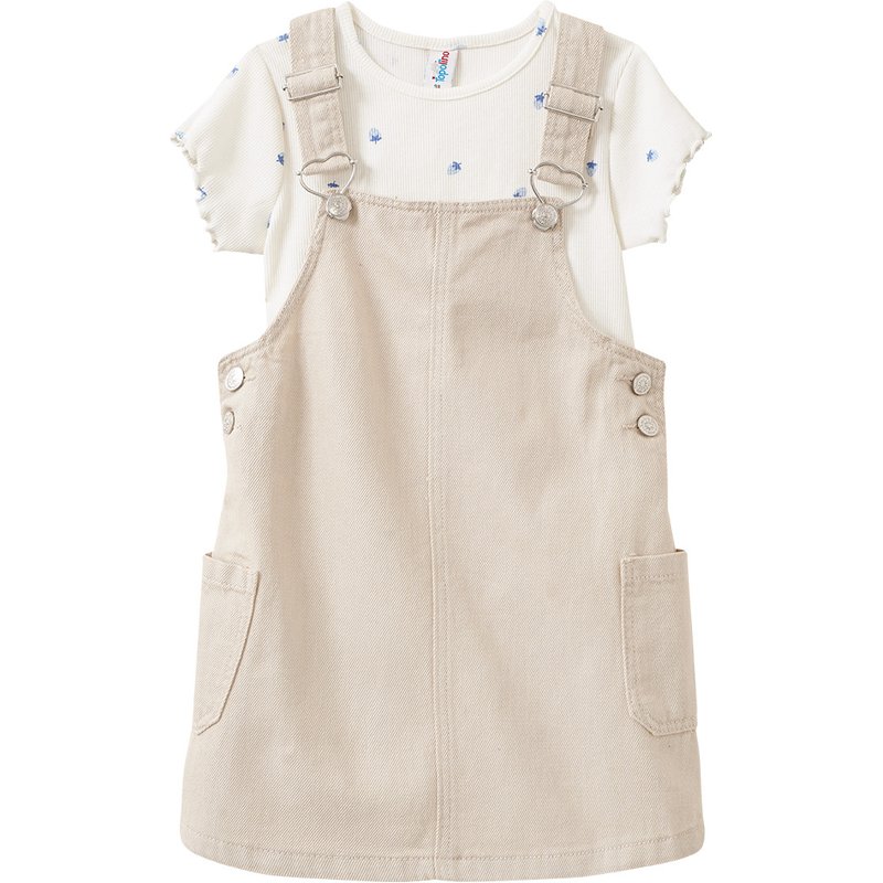 Mädchen Set mit Latzkleid und T-Shirt