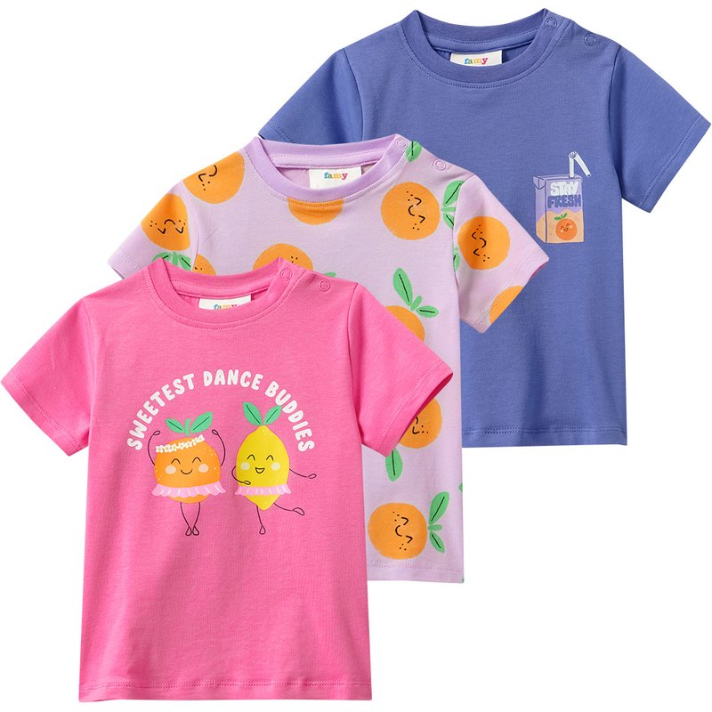 3 Baby T-Shirts mit bunten Motiven
