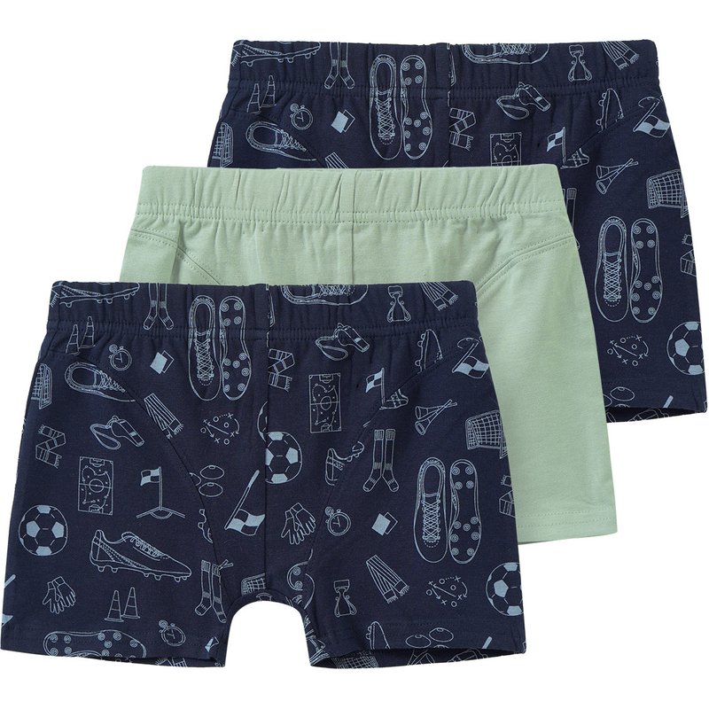 3 Jungen Boxer mit Fußball-Motiven