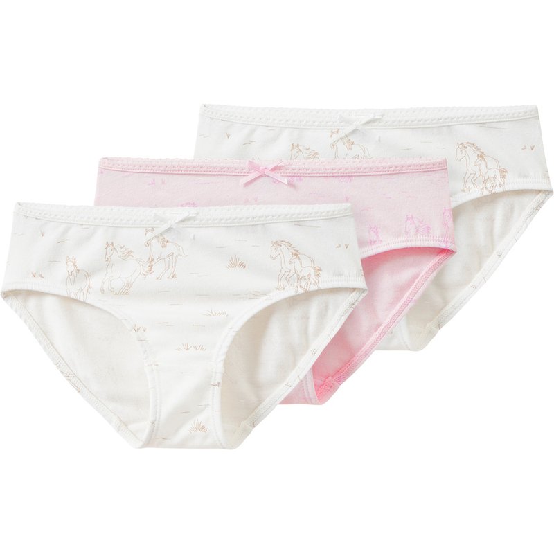 3 Mädchen Slips mit Pferde-Motiven