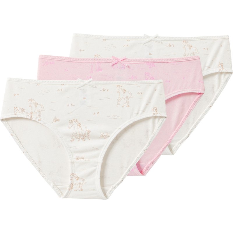 3 Mädchen Slips mit Pferde-Motiven