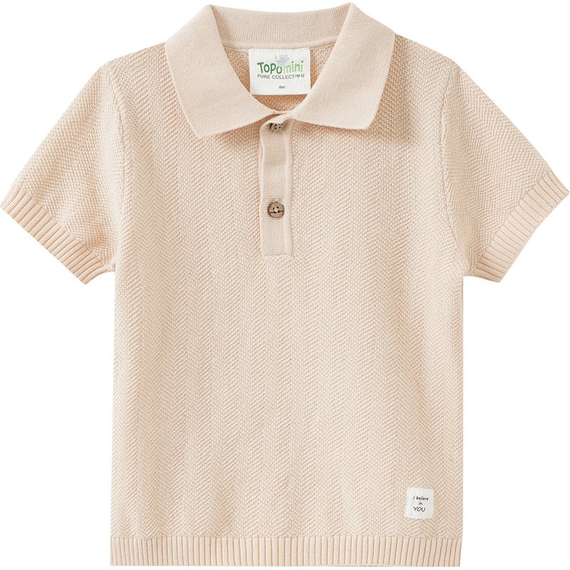 Baby Poloshirt mit Strickstruktur