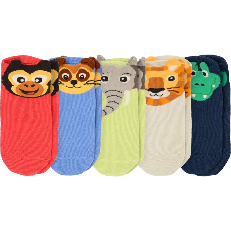 5 Paar Kinder Sneaker mit Tier-Motiven