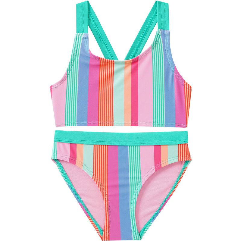 Mädchen Bikini mit bunten Streifen