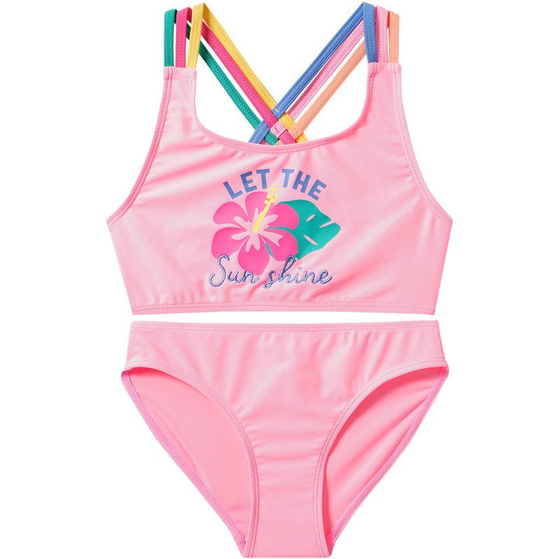 Mädchen Bikini mit bunten Trägern