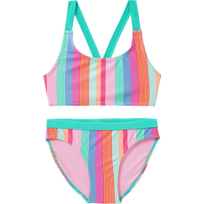 Mädchen Bikini mit bunten Streifen