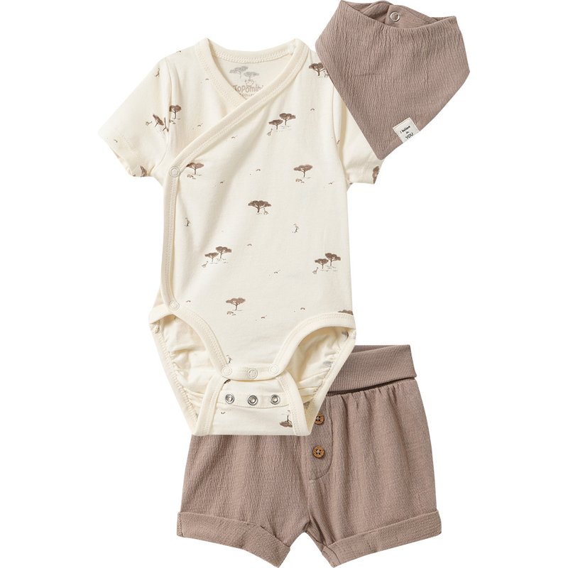 Newborn Set mit Body, Shorts und Bandana