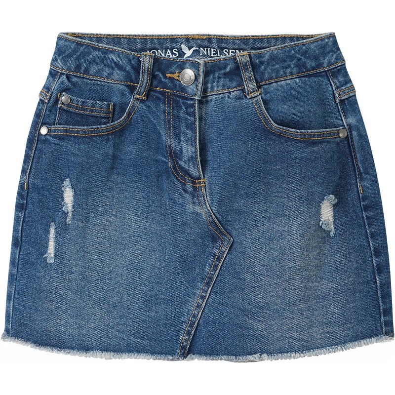 Mädchen Jeansrock mit Used-Details
