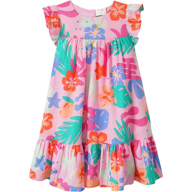 Mädchen Kleid mit Blumen-Allover