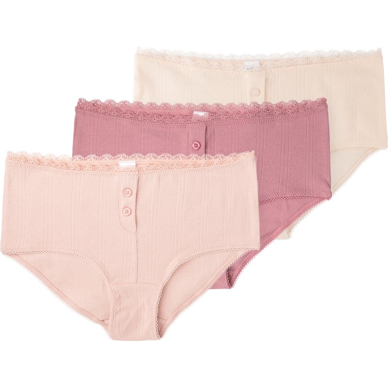 3 Damen Hipster mit Ajour-Muster