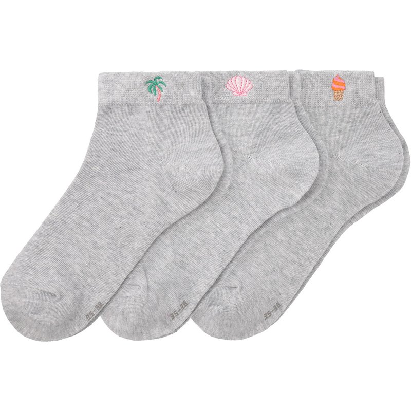 3 Paar Damen Sneaker-Socken knöchelhoch