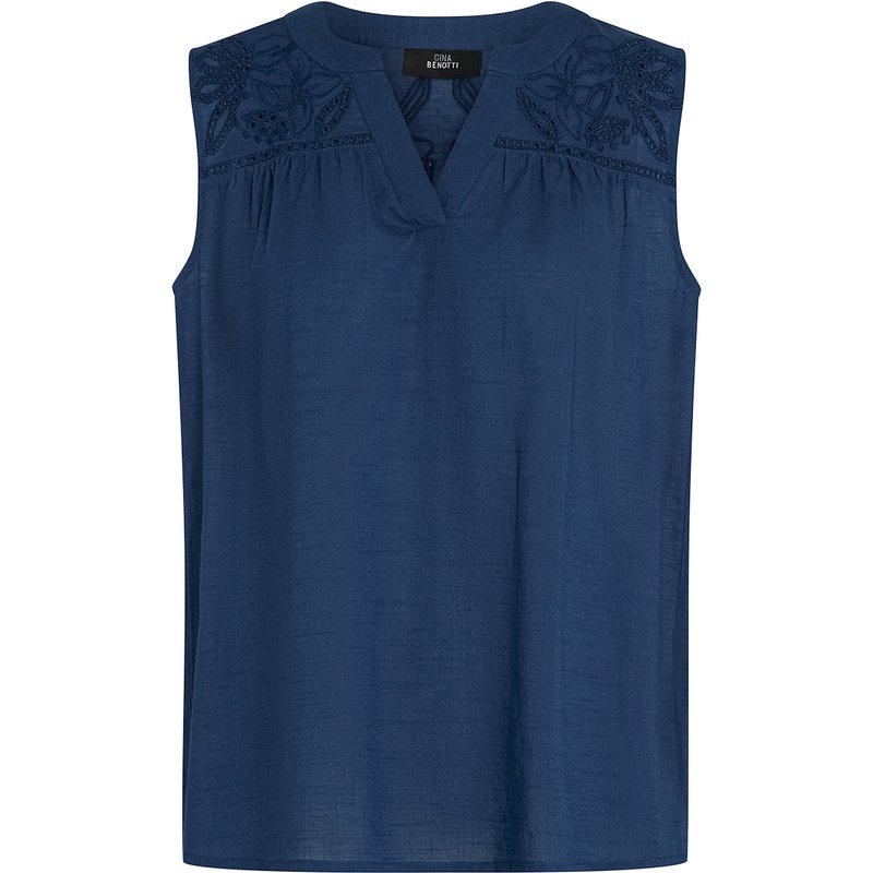 Damen Bluse mit Broderie Anglaise-Stickerei