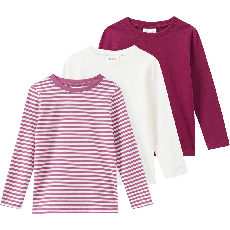 3 Mädchen Langarmshirts im Set