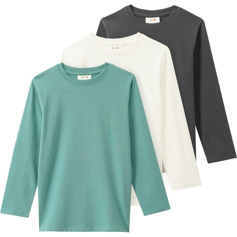 3 Jungen Langarmshirts im Basic-Look