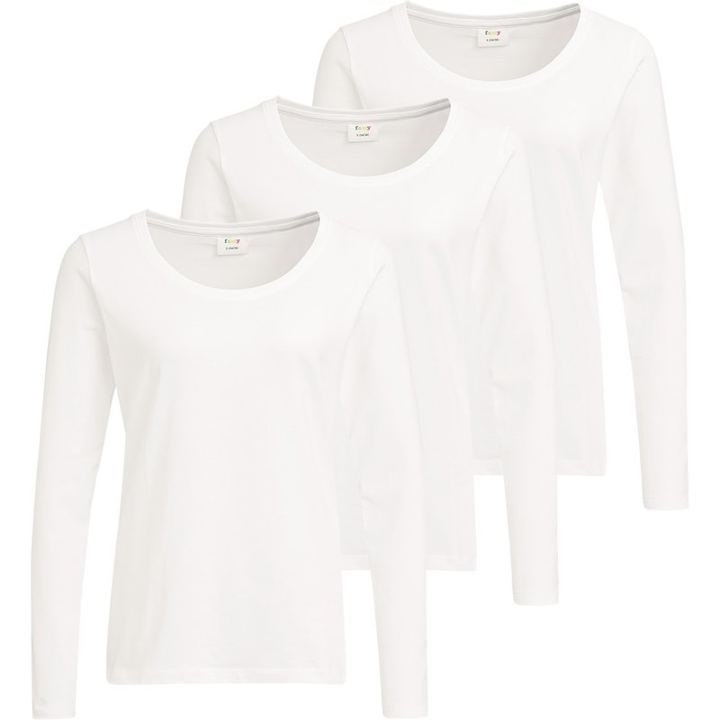 3 Damen Langarmshirts im Basic-Look