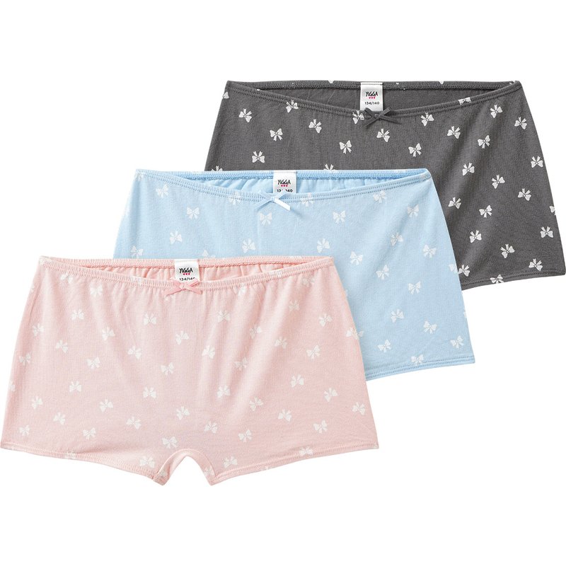 3 Mädchen Pantys mit Schleifen-Print