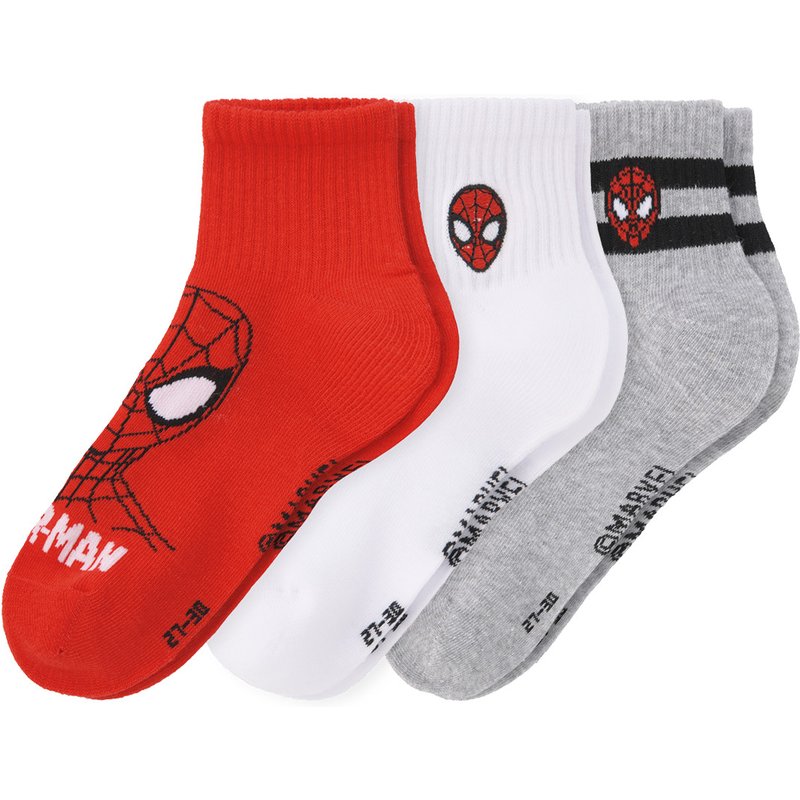 3 Paar Spider-Man Sneaker-Socken knöchelhoch