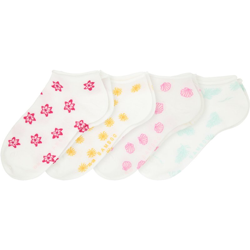 4 Paar Damen Sneaker-Socken im Muster-Mix