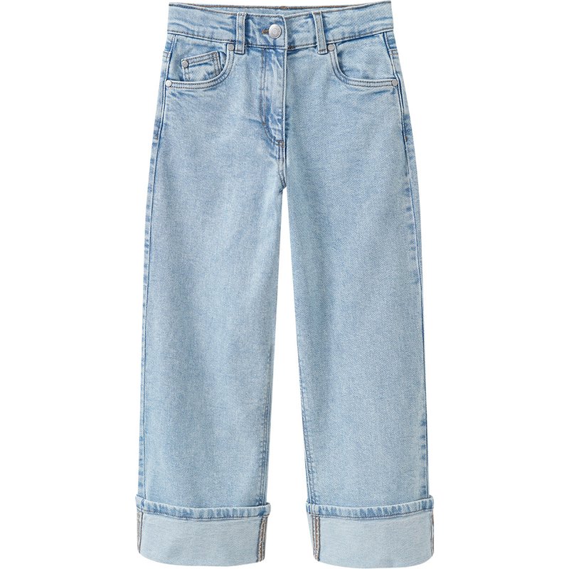 Mädchen Wide-leg Jeans mit verstellbarem Bund