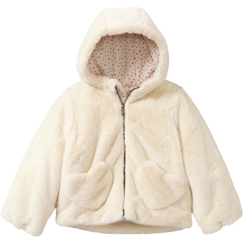 Mädchen Jacke mit Fellimitat