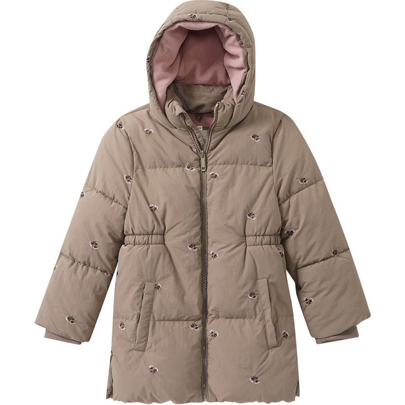 Mädchen Winterjacke mit Allover-Stickerei