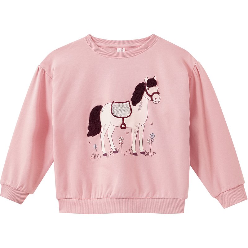 Mädchen Sweatshirt mit Pferde-Motiv