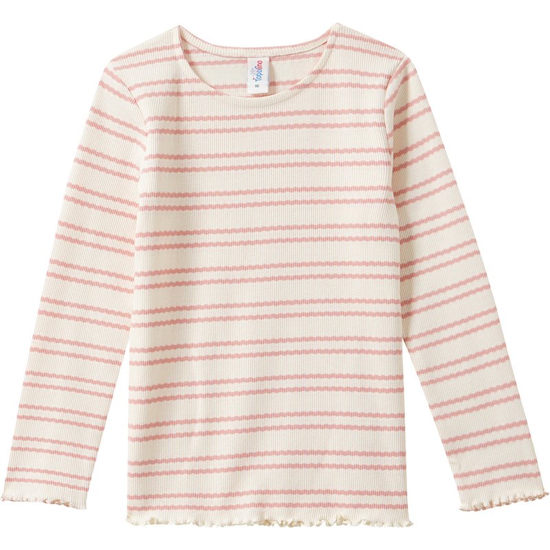 Mädchen Langarmshirt mit Rippstruktur
