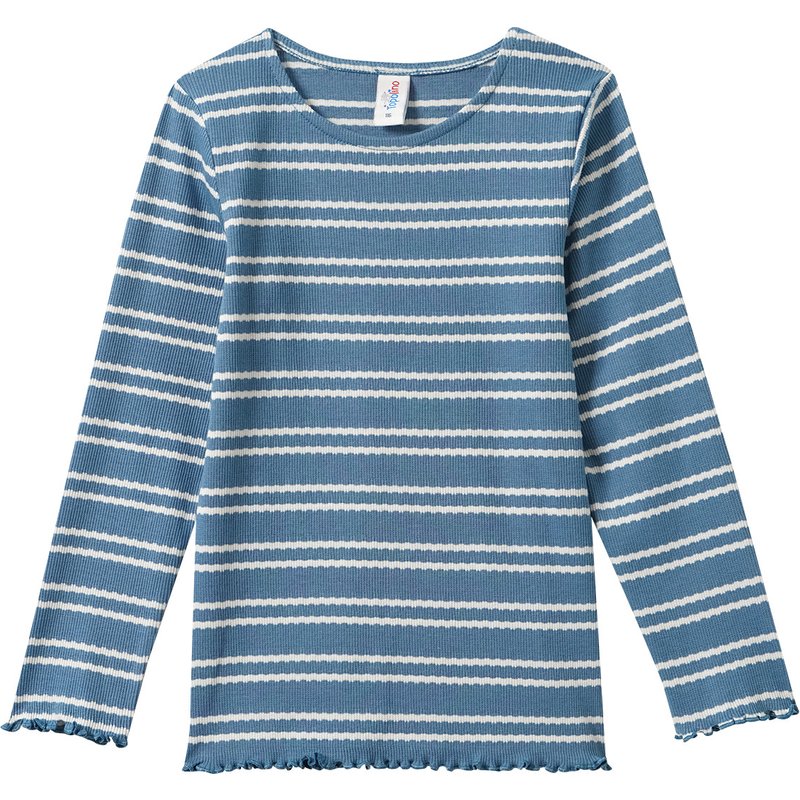 Mädchen Langarmshirt mit Rippstruktur
