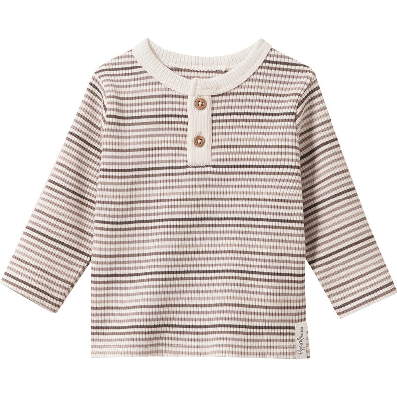 Newborn Langarmshirt mit Rippstruktur