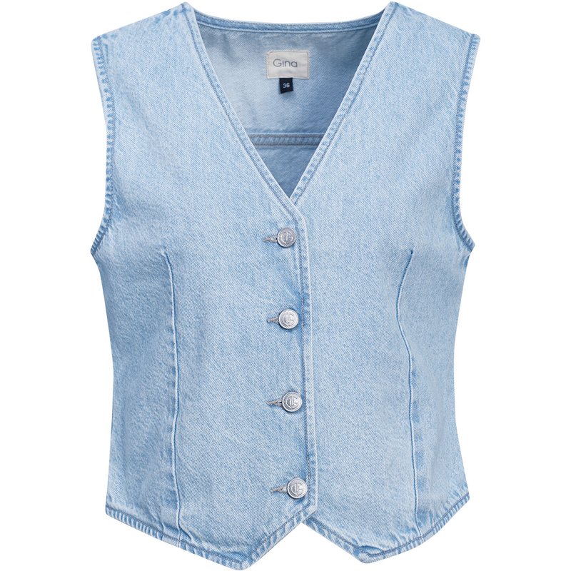 Damen Jeansweste mit Knopfleiste
