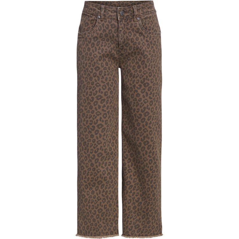 Damen Wide-Leg-Jeans im Leo-Look