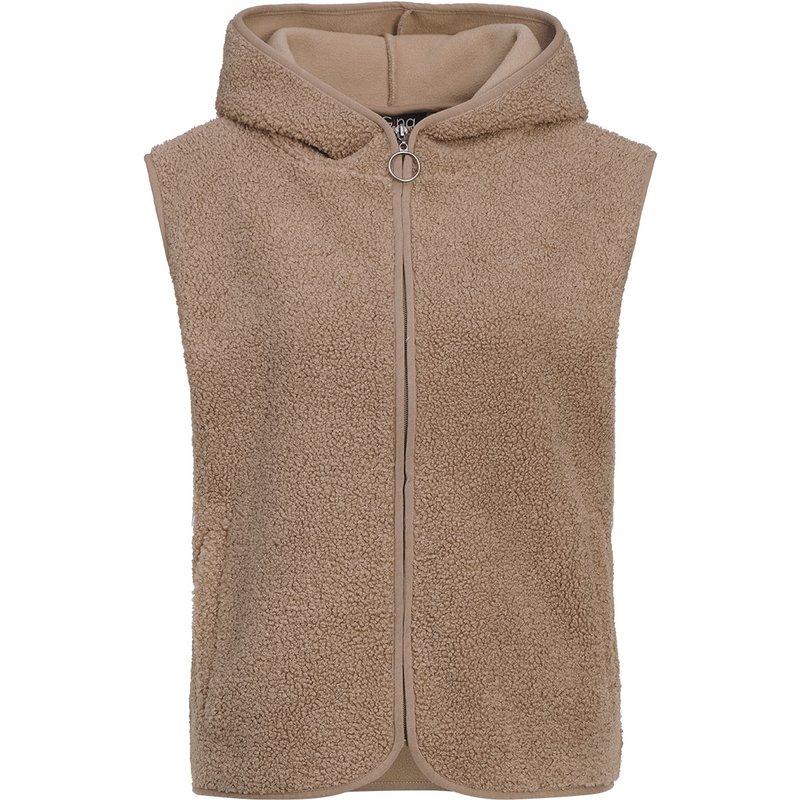 Damen Teddyweste mit Kapuze