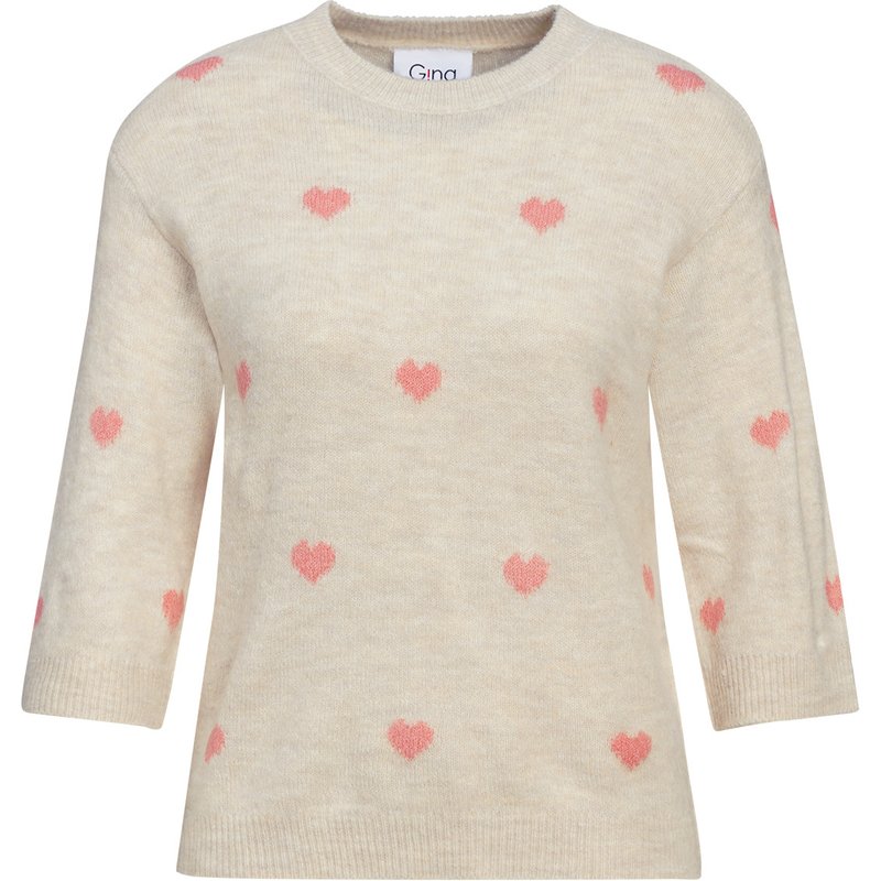 Damen Strickpullover mit Herz-Allover