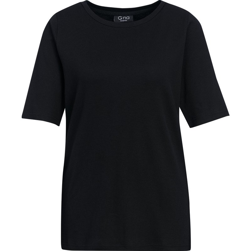 Damen T-Shirt in gerippter Struktur