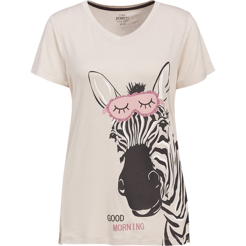 Damen Schlafshirt mit Zebra-Motiv