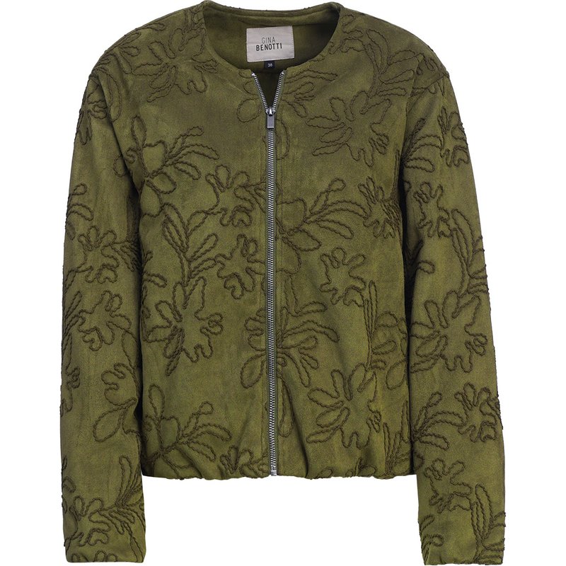 Damen Kunstleder-Blouson mit Stickereien