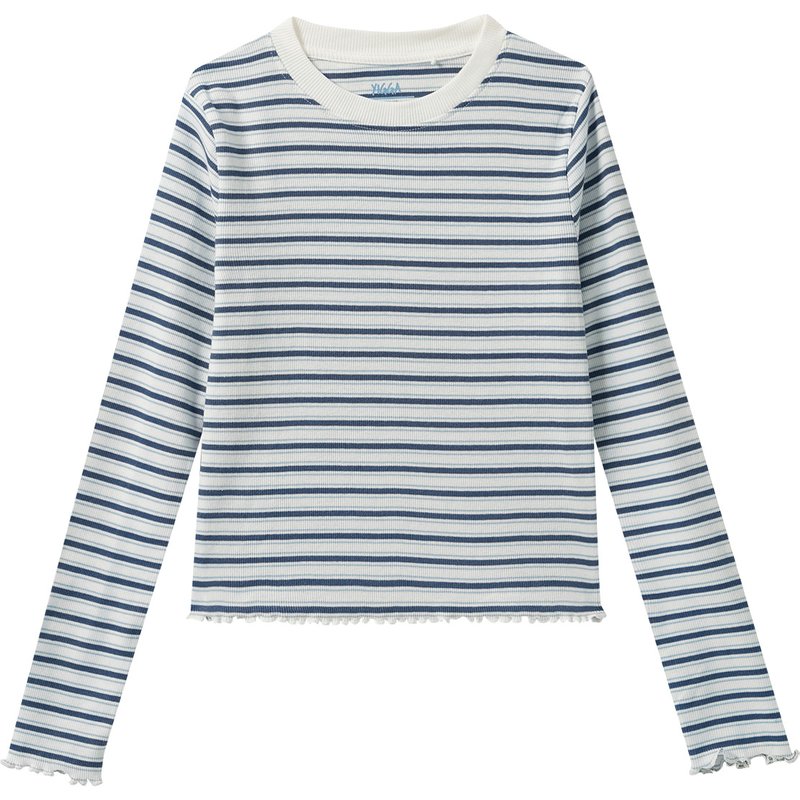 Mädchen Langarmshirt mit Rippstruktur