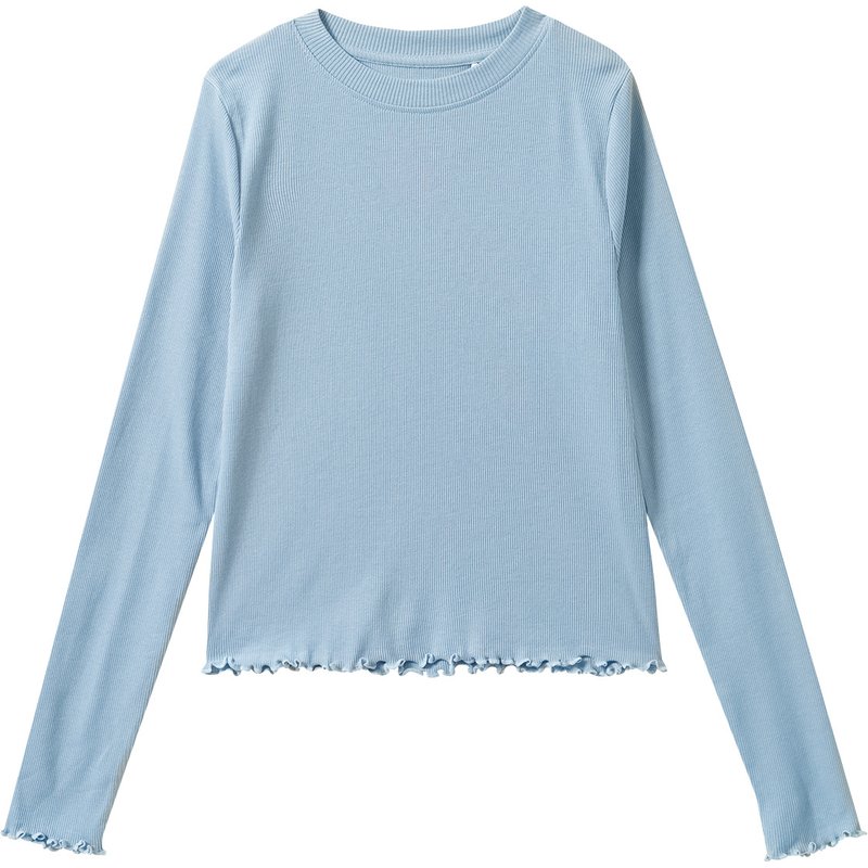 Mädchen Langarmshirt mit Rippstruktur