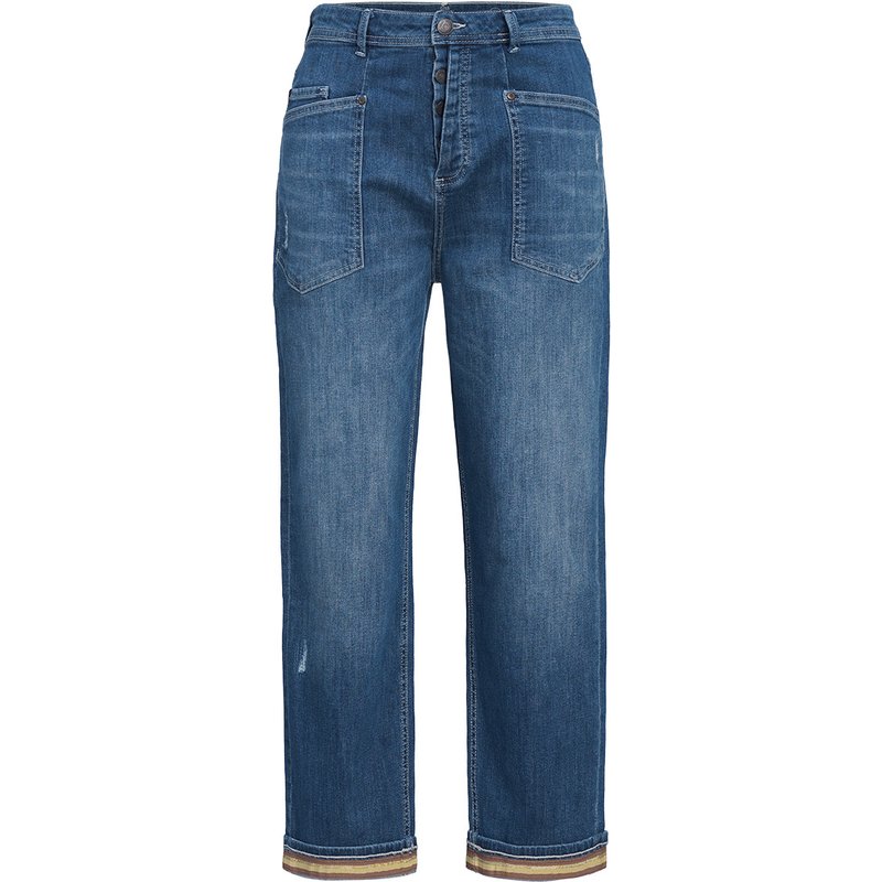 Damen Boyfriend-Jeans im Used-Look