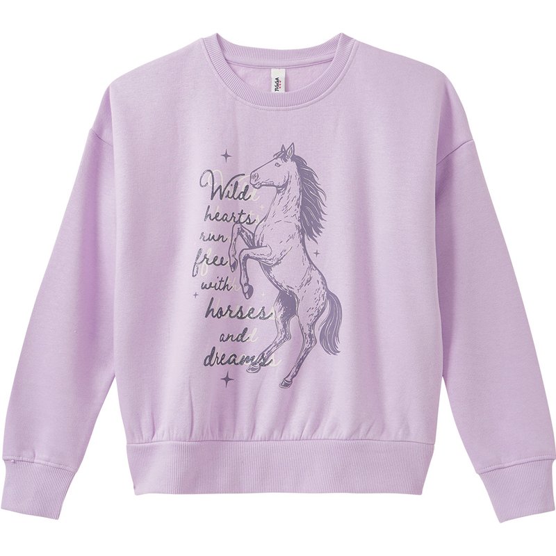 Mädchen Sweatshirt mit Pferde-Motiv