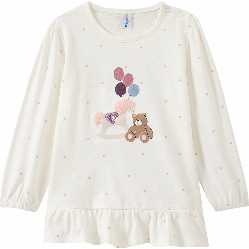 Baby Langarmshirt mit Pferde-Motiv