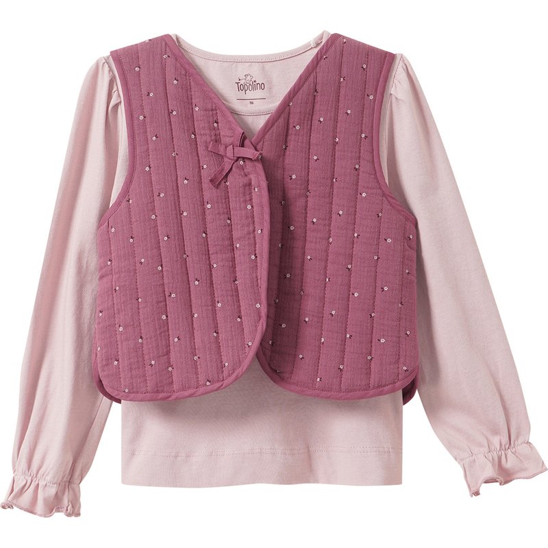 Mädchen Set mit Langarmshirt und Steppweste