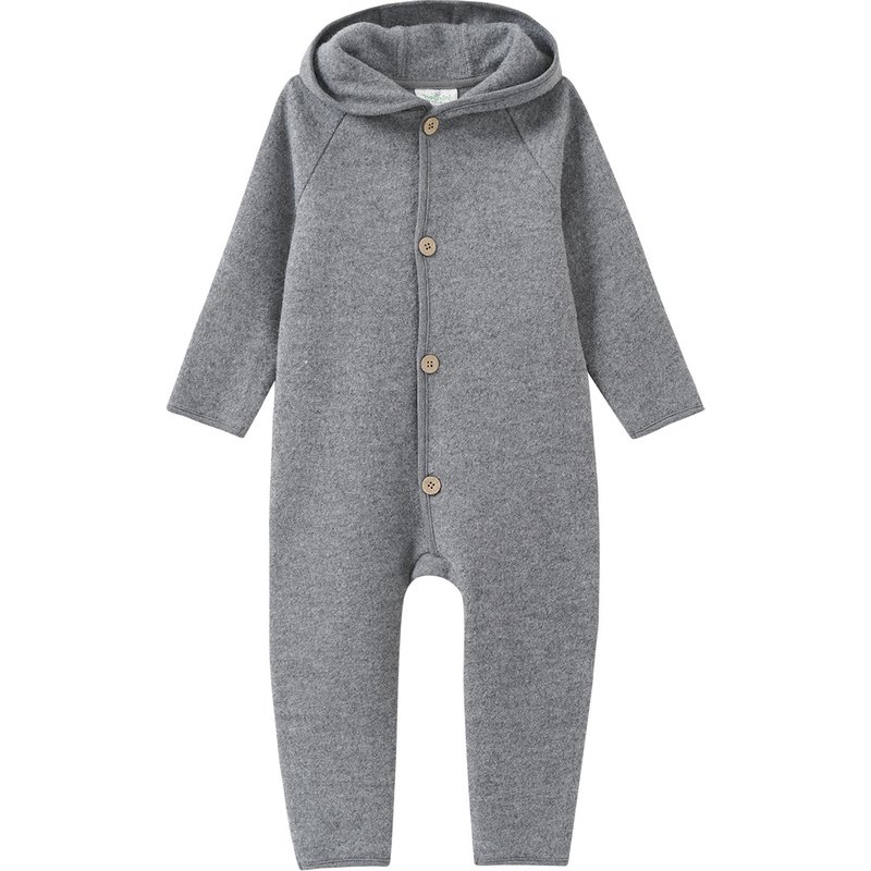 Baby Wollwalk-Overall mit Umschlagbündchen