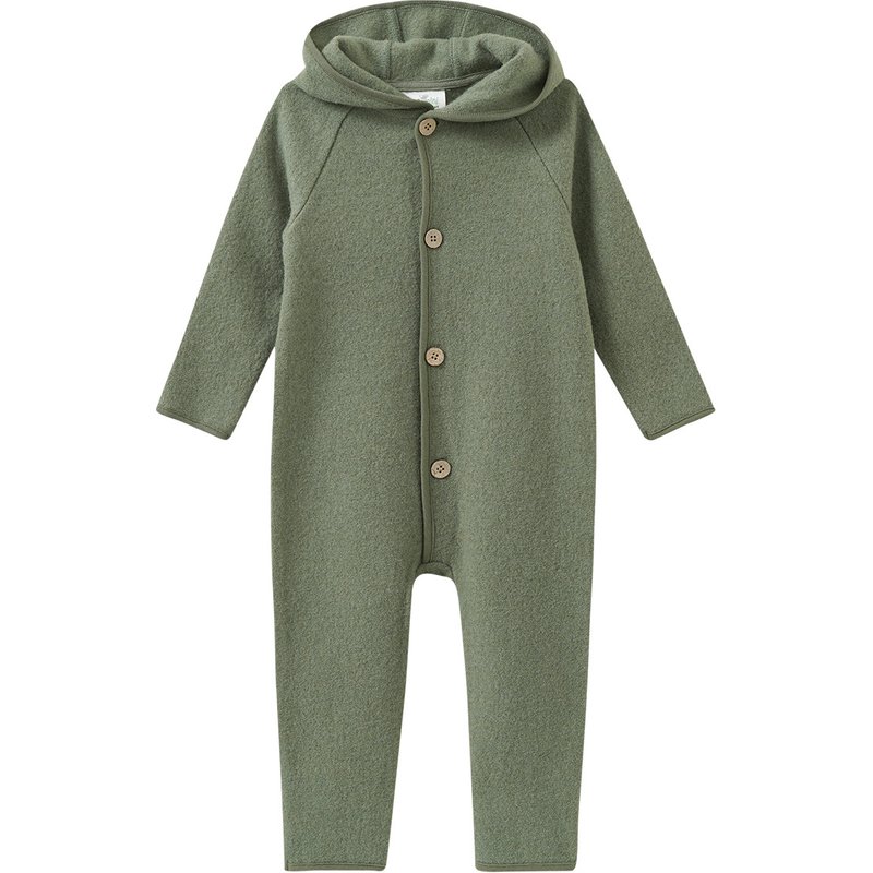 Baby Wollwalk-Overall mit Umschlagbündchen