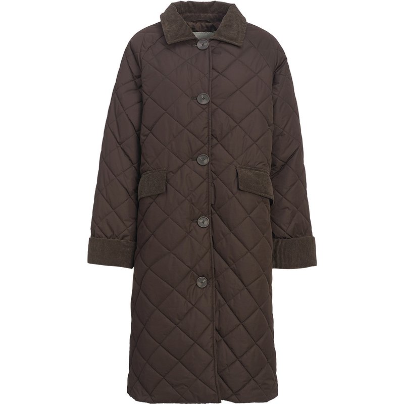 Damen Steppmantel mit Corddetails